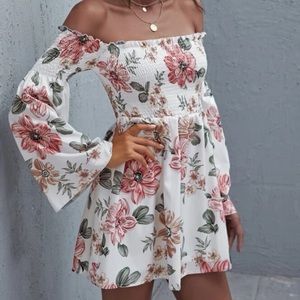 New floral off shoulder dress